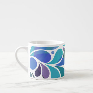 Cute Artsy Aqua Blue, Paarse Waterverf Decoratief Espresso Kop