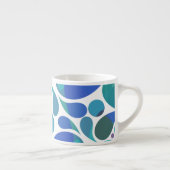 Cute Artsy Aqua Blue, Paarse Waterverf Decoratief Espresso Kop (Rechts)