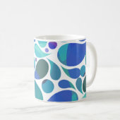 Cute Artsy Aqua Blue, Paarse Waterverf Pattern Koffiemok (Voorkant rechts)