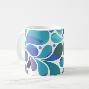 Cute Artsy Aqua Blue, Paarse Waterverf Pattern Koffiemok