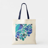 Cute Artsy Aqua Blue, Paarse Waterverf Pattern Tote Bag (Achterkant)