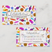 Cute Artsy Colorful Halloween Snoep Waterverf Visitekaartje (Voorkant / Achterkant)