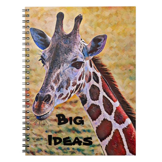 Cute Artsy Giraffe Big Ideas Journal Notitieboek (Voorkant)