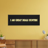 Cute Artwork Design "Great Deals Hunter". Bestel n Canvas Afdruk (Insitu (Woonkamer))