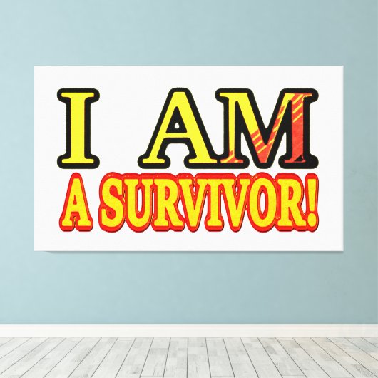 Cute Artwork Design "SURVIVOR". Bestel nu Canvas Afdruk (Insitu (Houten vloer))