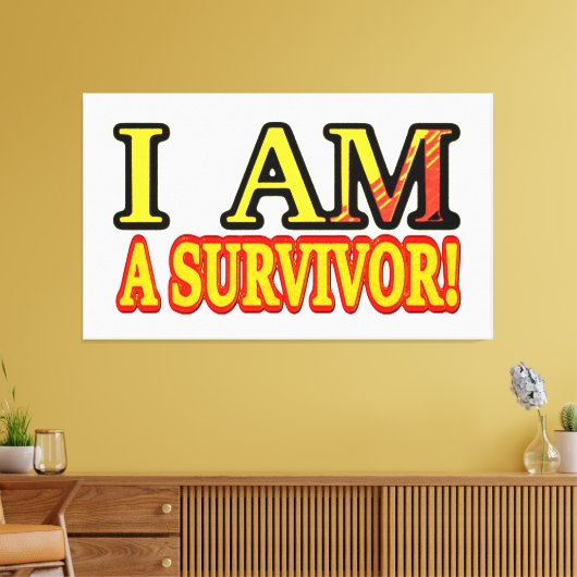 Cute Artwork Design "SURVIVOR". Bestel nu Canvas Afdruk (Insitu (Woonkamer))