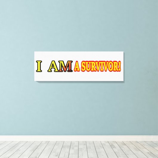 Cute Artwork Design "SURVIVOR". Bestel nu Canvas Afdruk (Insitu (Houten vloer))