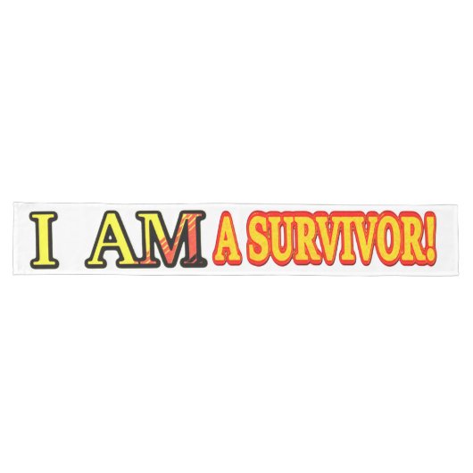 Cute Artwork Design "SURVIVOR". Bestel nu Lange Tafelloper (Horizontaal)