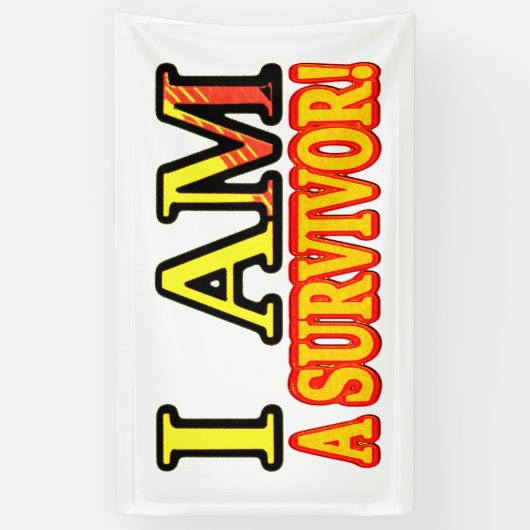 Cute Artwork Design "SURVIVOR". Bestel nu Spandoek (Verticaal)