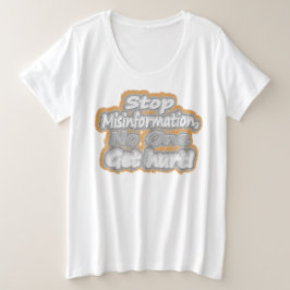 Cute Artwork over "Stop Misinformation". Kopen Grote Maat T-shirt