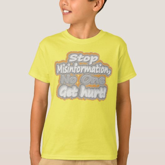 Cute Artwork over "Stop Misinformation". T-Sh kope T-shirt (Voorkant)