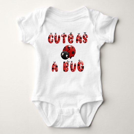 Cute as a Bug LadyBug Baby Bodysuit (Voorkant)
