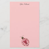 Cute as a Bug (roze en bruine ladybug) Briefpapier (Voorkant)
