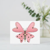 Cute as a Bug (roze en bruine vlinder) Briefkaart (Staand voorkant)
