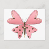 Cute as a Bug (roze en bruine vlinder) Briefkaart (Voorkant)