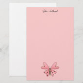Cute as a Bug (roze en bruine vlinder) Briefpapier (Voorkant / Achterkant)