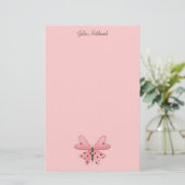 Cute as a Bug (roze en bruine vlinder) Briefpapier (Staand voorkant)