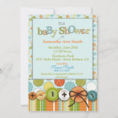 Cute as a Button Baby Baby shower Kaart (Achterkant)