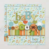 Cute as a Button Baby Baby shower Kaart (Voorkant / Achterkant)