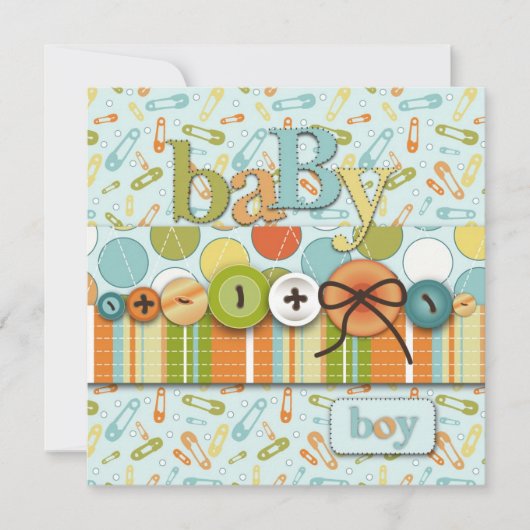 Cute as a Button Baby Baby shower Kaart (Voorkant)