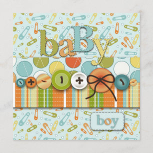Cute as a Button Baby Baby shower Kaart
