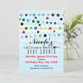 CUTE AS A BUTTON Baby shower Birthday Invitation Kaart (Staand voorkant)
