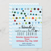 CUTE AS A BUTTON Baby shower Birthday Invitation Kaart (Voorkant / Achterkant)