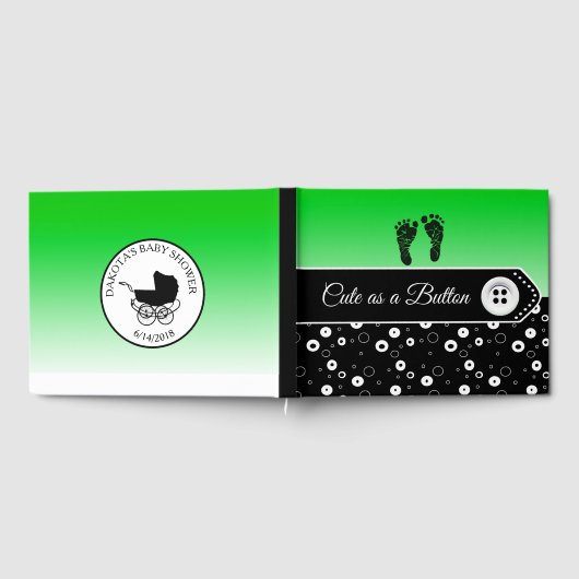 Cute as a Button Baby shower Keepomwille Guestbook Gastenboek (Volledig)