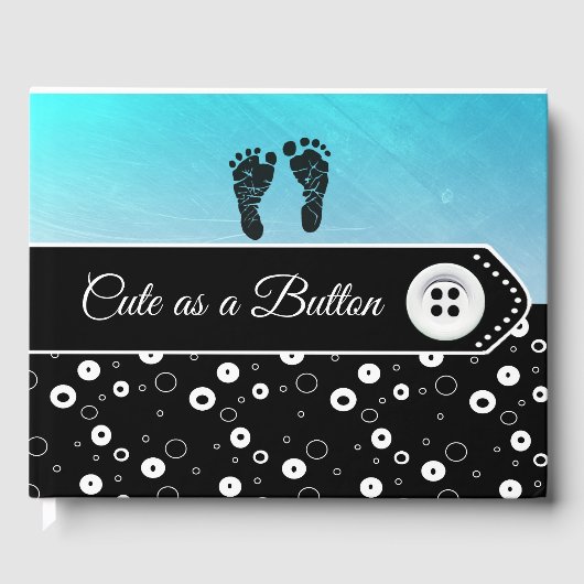 Cute as a Button Baby shower Keepomwille Guestbook Gastenboek (Voorkant)