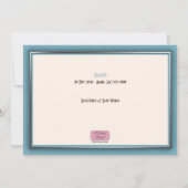 Cute as a Button Blue Baby shower Invitation Kaart (Achterkant)