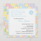 Cute as a Button Boy Baby shower Invitation Kaart (Voorkant / Achterkant)