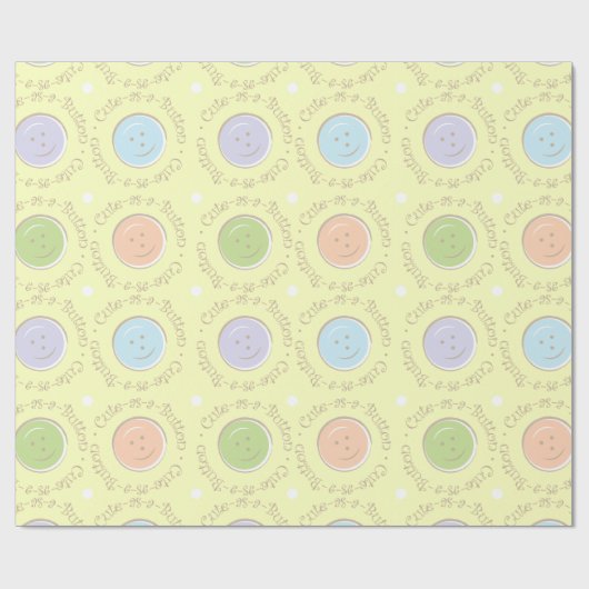 Cute-as-a-Button Cadeaupapier (Vlak)