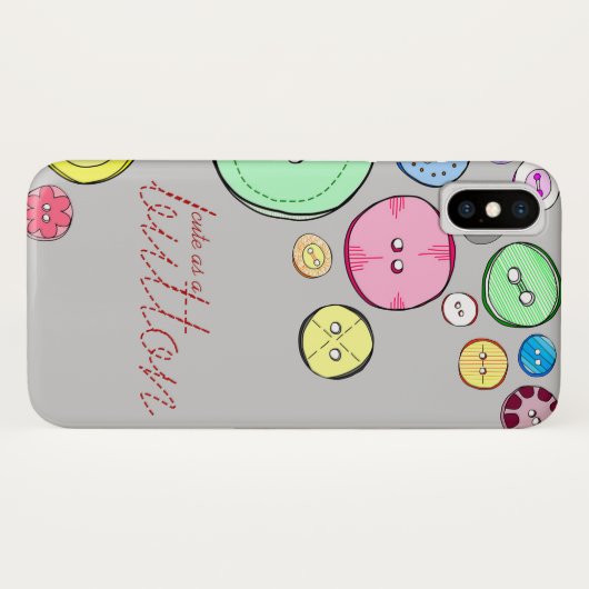 Cute as a Button Case-Mate iPhone Case (Achterkant (horizontaal))
