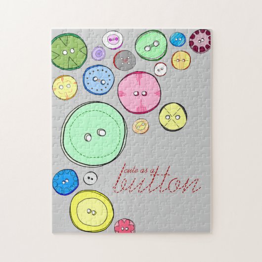 Cute as a Button Colorful Digital Illustration Legpuzzel (Verticaal)