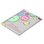 Cute as a Button Colorful Digital Illustration Notitieboek (Linkerzijde)