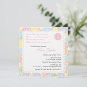 Cute as a Button Girl Baby shower Invitation Kaart (Staand voorkant)