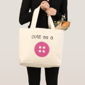 Cute as a Button - Girl Grote Tote Bag (Voorkant (product))