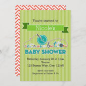 CUTE AS A BUTTON Green Baby Shower Invitations Kaart (Voorkant / Achterkant)