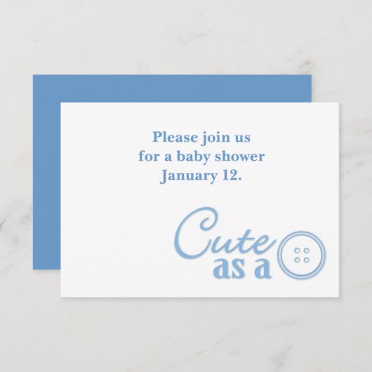 Cute as a Button Kaart (Voorkant / Achterkant)