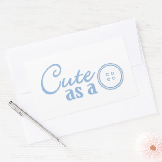 Cute as a Button Rechthoekige Sticker (Envelop)