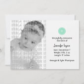 Cute as a Button (Turquoise) Aankondiging (Voorkant)