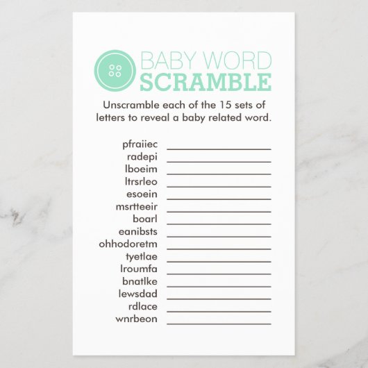 Cute as a Button (Turquoise) Flyer (Voorkant)