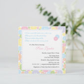 Cute as a Button Twins Baby shower Invitation Kaart (Staand voorkant)