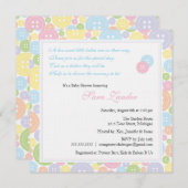Cute as a Button Twins Baby shower Invitation Kaart (Voorkant / Achterkant)