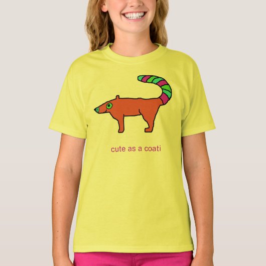 "Cute as a Coati"-kleding T-shirt (Voorkant)