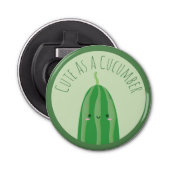 Cute as a Cucumber Funny Cutecumber Button Flesopener (Voorkant)