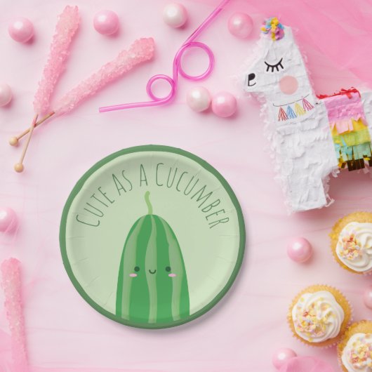 Cute as a Cucumber Funny Cutecumber Papieren Bordje (Feest)