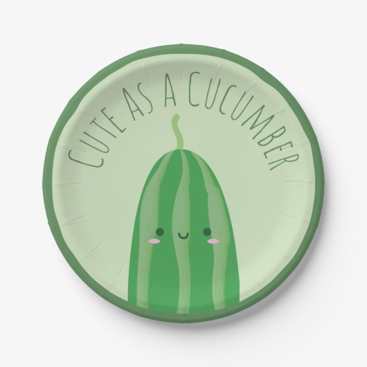 Cute as a Cucumber Funny Cutecumber Papieren Bordje (Voorkant)