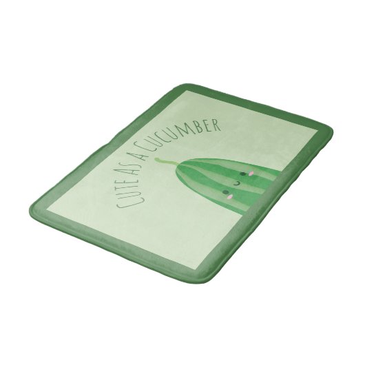 Cute as a Cucumber Funny Kawaii Cutecumber Badmat (Gekanteld)