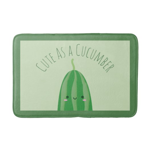 Cute as a Cucumber Funny Kawaii Cutecumber Badmat (Voorkant)